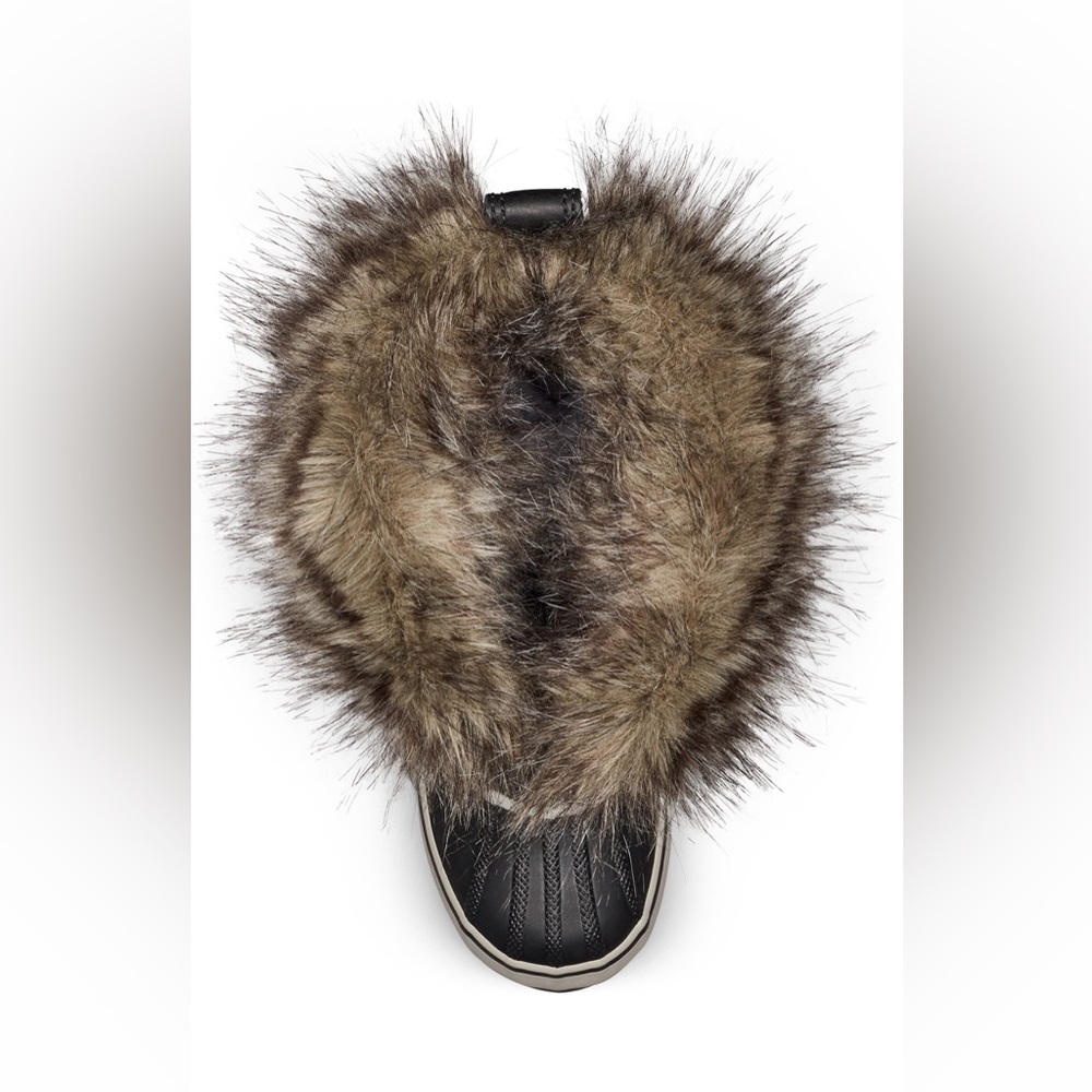 Sorel "Joan Of Arctic" Black/Cream Waterproof Snow Boots Faux Fur Like NEW, sz 6 - Picture 4 of 13